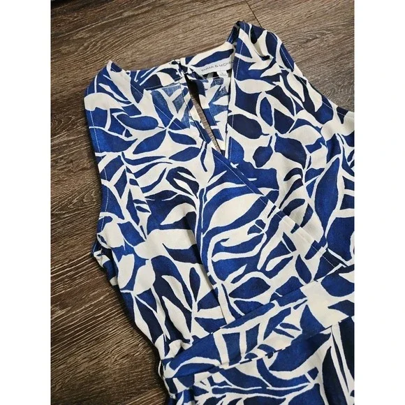 Emma & Michele Floral Print Tie Waist‎ Sleeveless V-neck Dress Small NWT - Picture 7 of 13